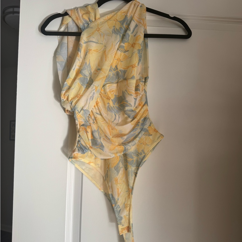 Zara Yellow and Blue Floral Bodysuit
